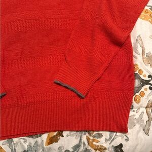 Jos. A. Bank Vibrant Red Crewneck Sweater Quarter Zip New Without Tags
